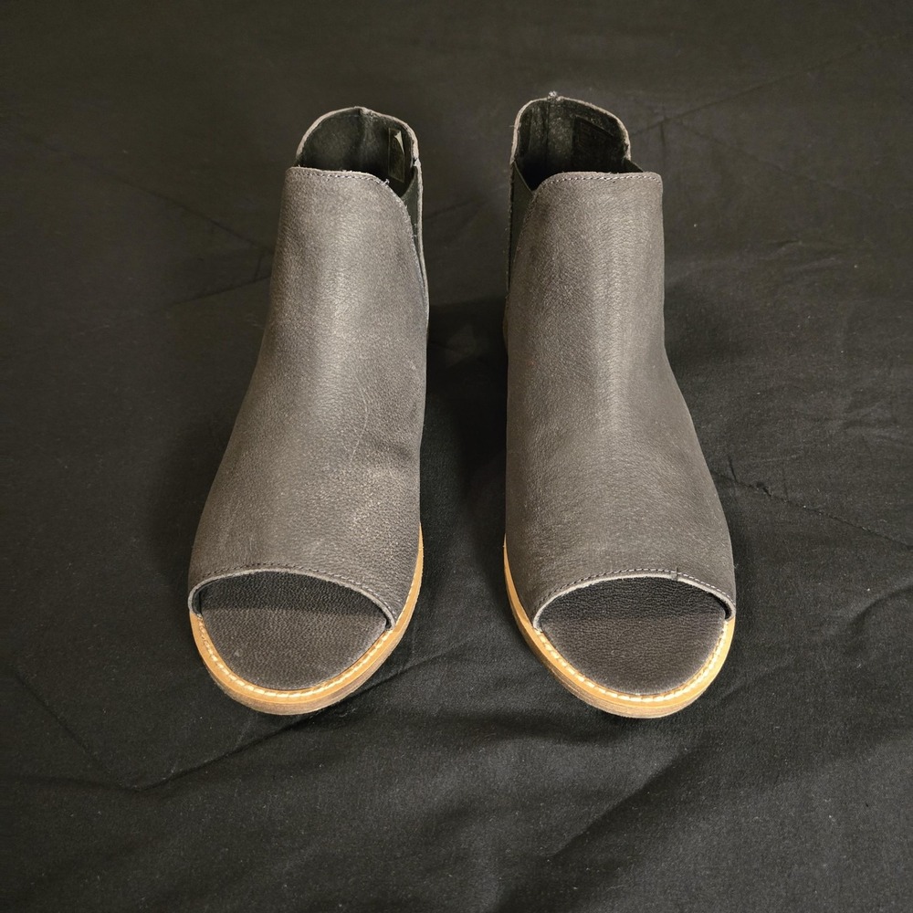 Musse & Cloud Sandal Bootie Womens 39 Gray Good Leather Peep Toe Spain Flat